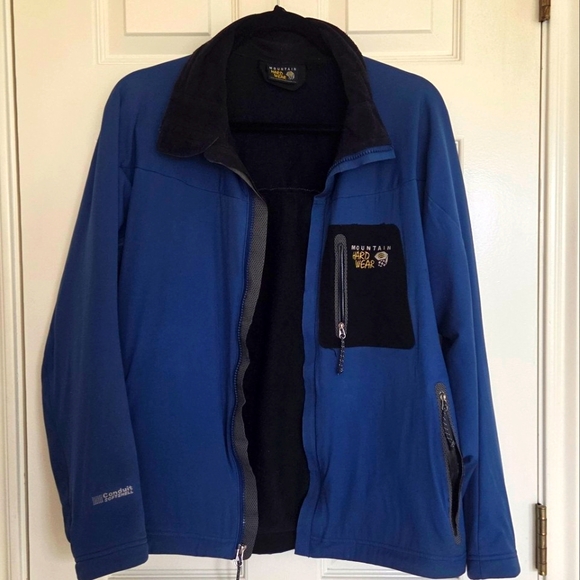 Mountain Hardwear Jacket Conduit Softshell Mens M Water Resistant Blue  Black - Picture 1 of 6
